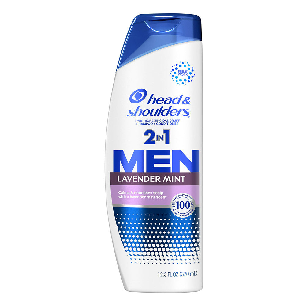 Head and Shoulders Mens 2 in 1 Dandruff Shampoo and Conditioner, Lavender Mint, 12.5 Oz