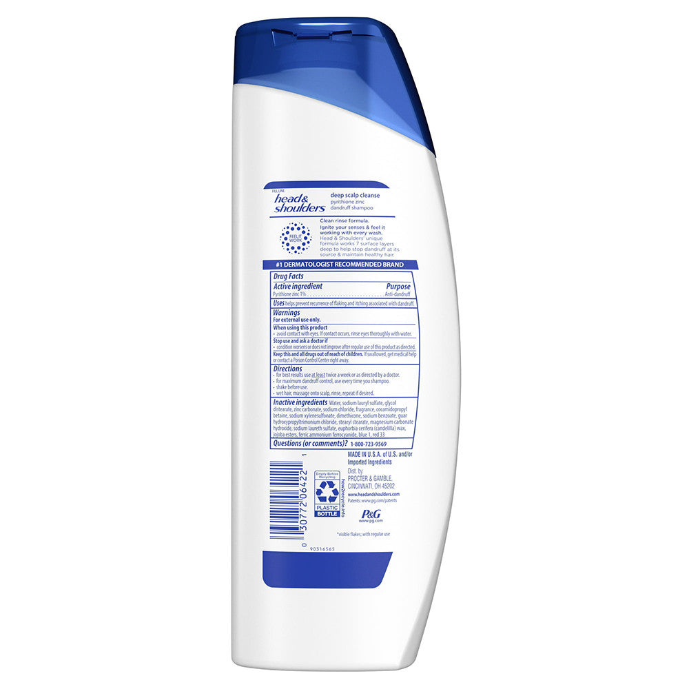 Head and Shoulders Dandruff Shampoo, Deep Scalp Cleanse, 12.5 Oz