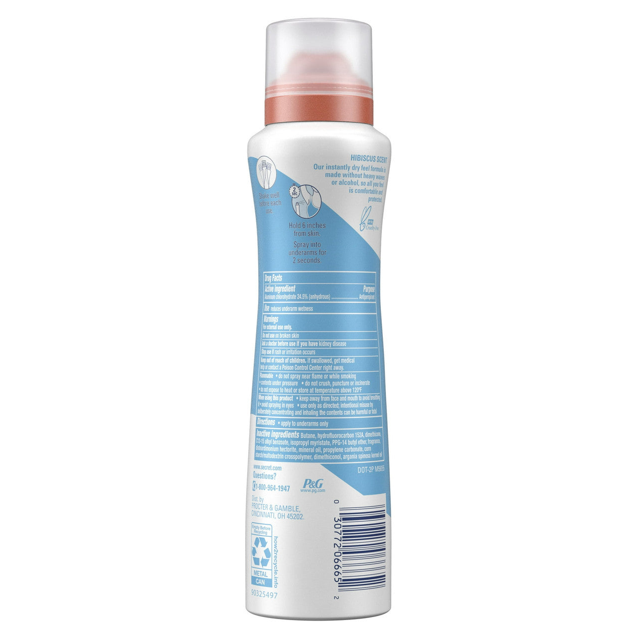 Secret Dry Spray Antiperspirant Deodorant for Women, 4.1 Oz