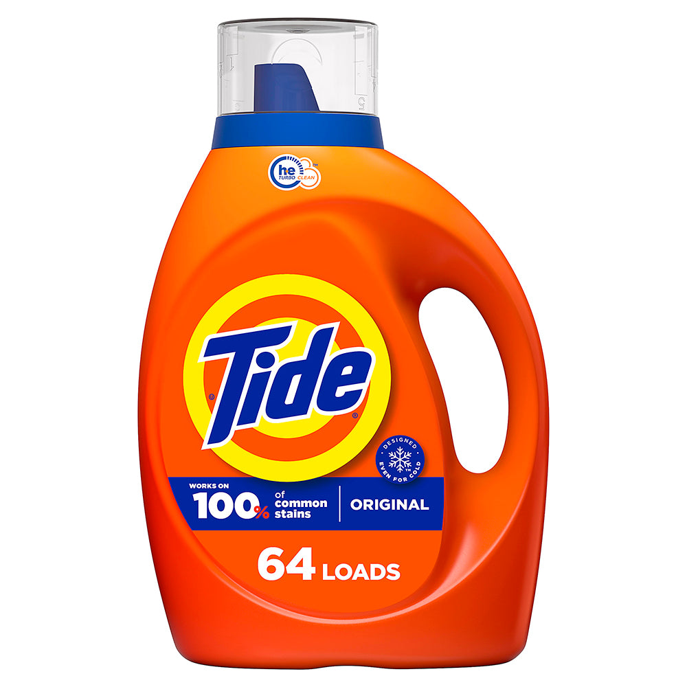 Tide Laundry Detergent HE Deep Cleaning Concentrated Liquid Soap Original Scent 64 Loads 84Oz