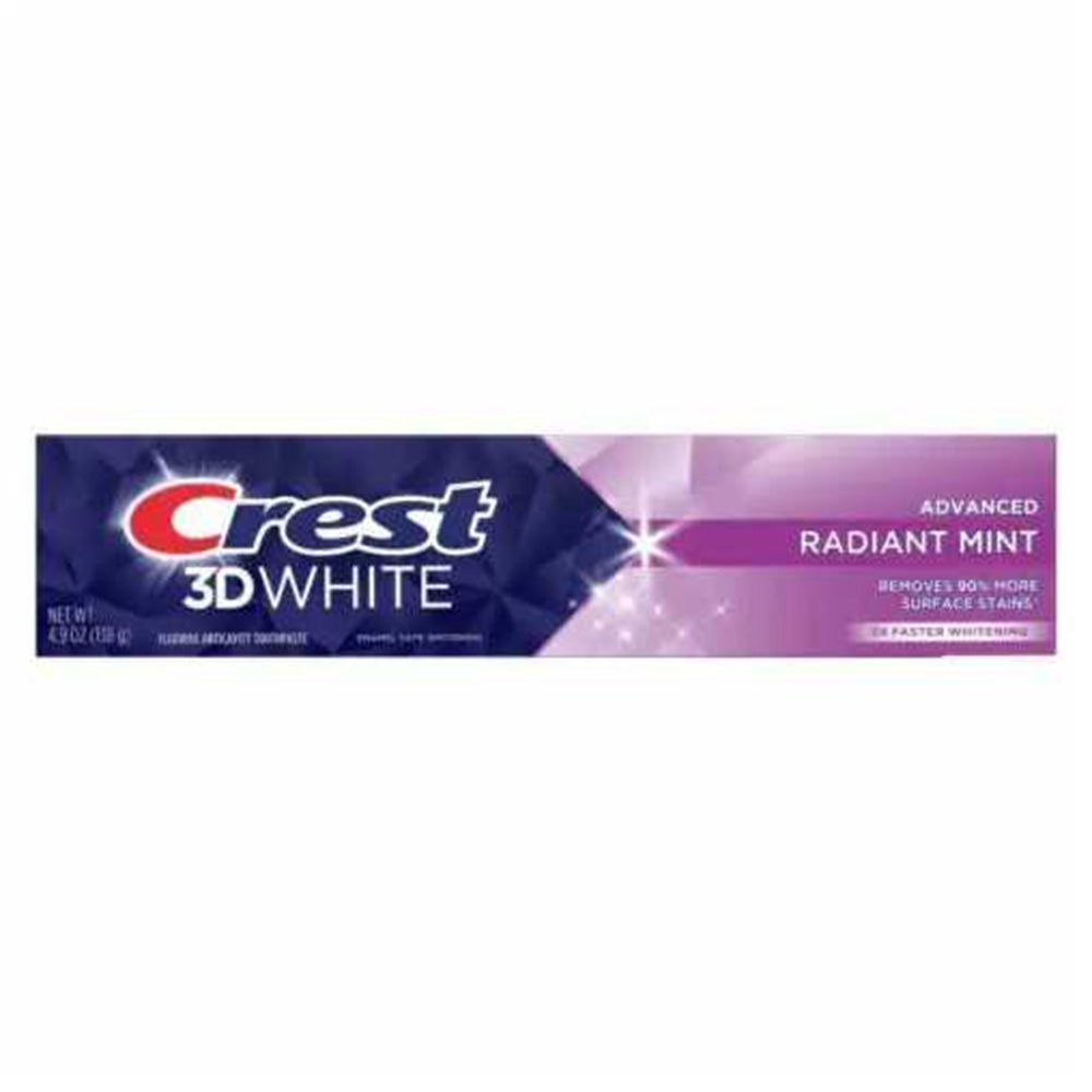 Crest 3D White Advanced Teeth Whitening Toothpaste Radiant Mint 4.9Oz (138g)