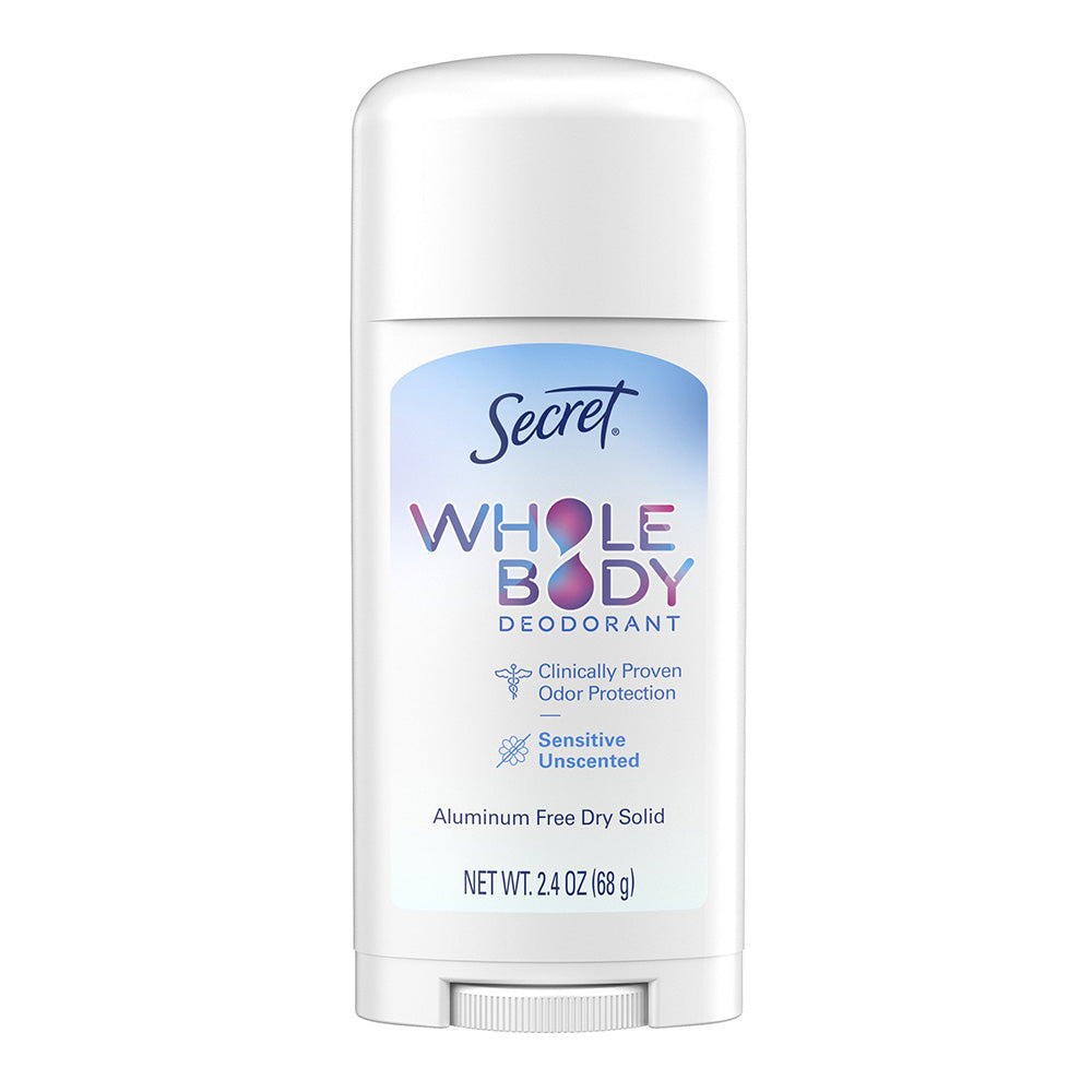 Secret Whole Body Stick Aluminum Free Deodorant for Women Unscented 2.4Oz (68g)