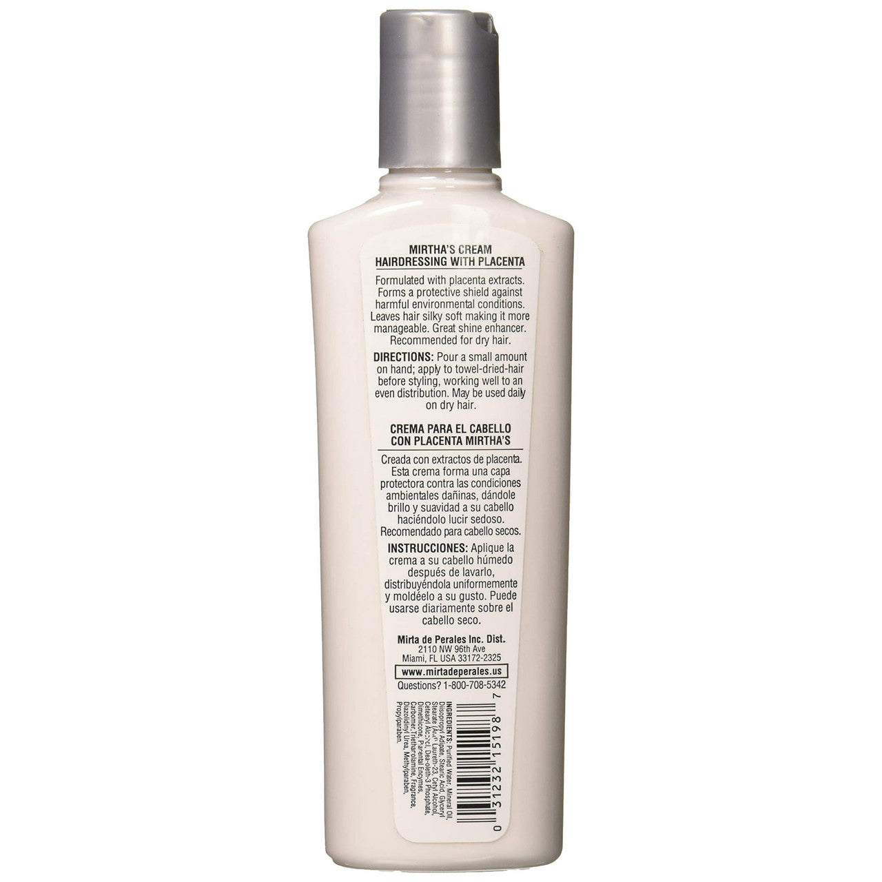 Mirta de Perales Cream Hairdressing With Placenta, 8 Oz