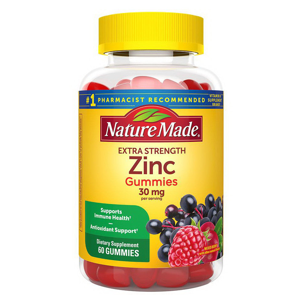 Nature Made Extra Strength Zinc Gummies Dietary Supplement for Immune Health, 60 Ea