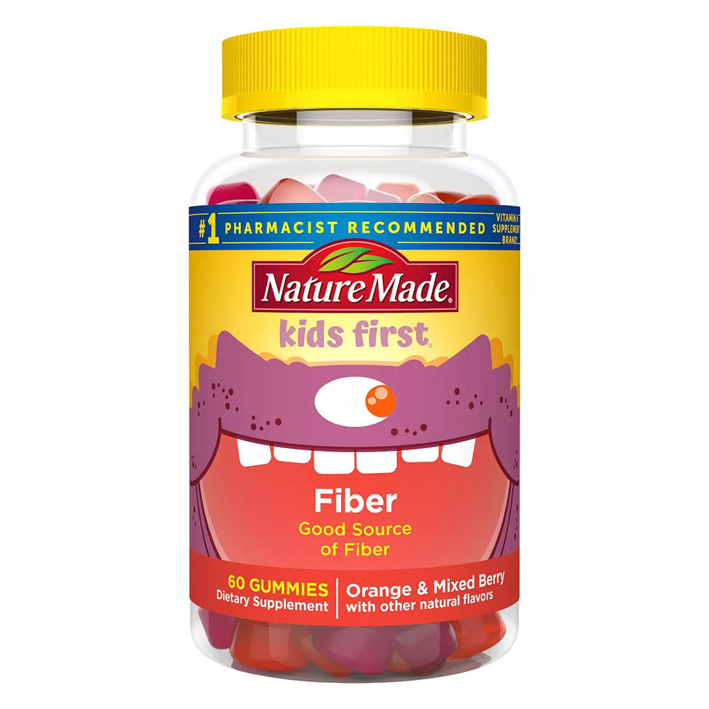 Nature Made Kids First Fiber Gummies, Orange and Mixed Berry Flavor, 60 Ea