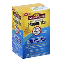 Nature Made Ultra Strength 12 Strain Digestive Health Support Probiotic Capsules, 25 Ea