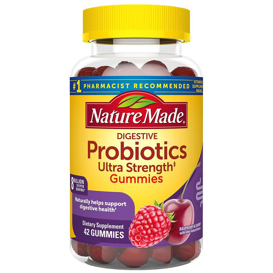 Nature Made Digestive Probiotics Ultra Strength Raspberry And Cherry Adult Gummies, 42 Ea