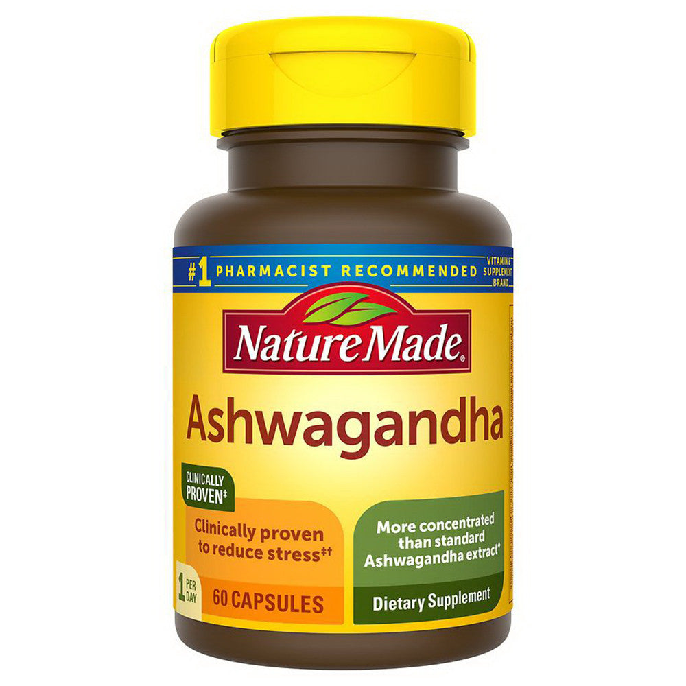 Nature Made Ashwagandha Dietary Supplement for Stress Support 125 Mg Capsules, 60 Ea