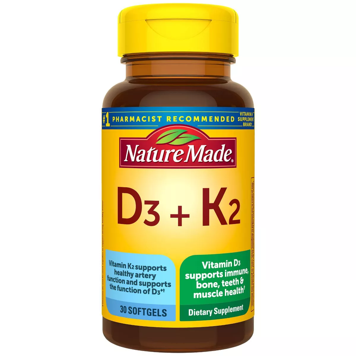 Nature Made Vitamin D3+K2 Supplement Tablets, 30 Ea