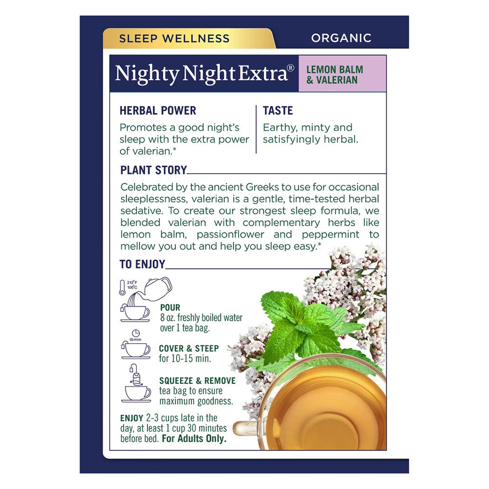 Traditional Medicinals Organic Nighty Night Valerian Herbal Tea, 16 Ea