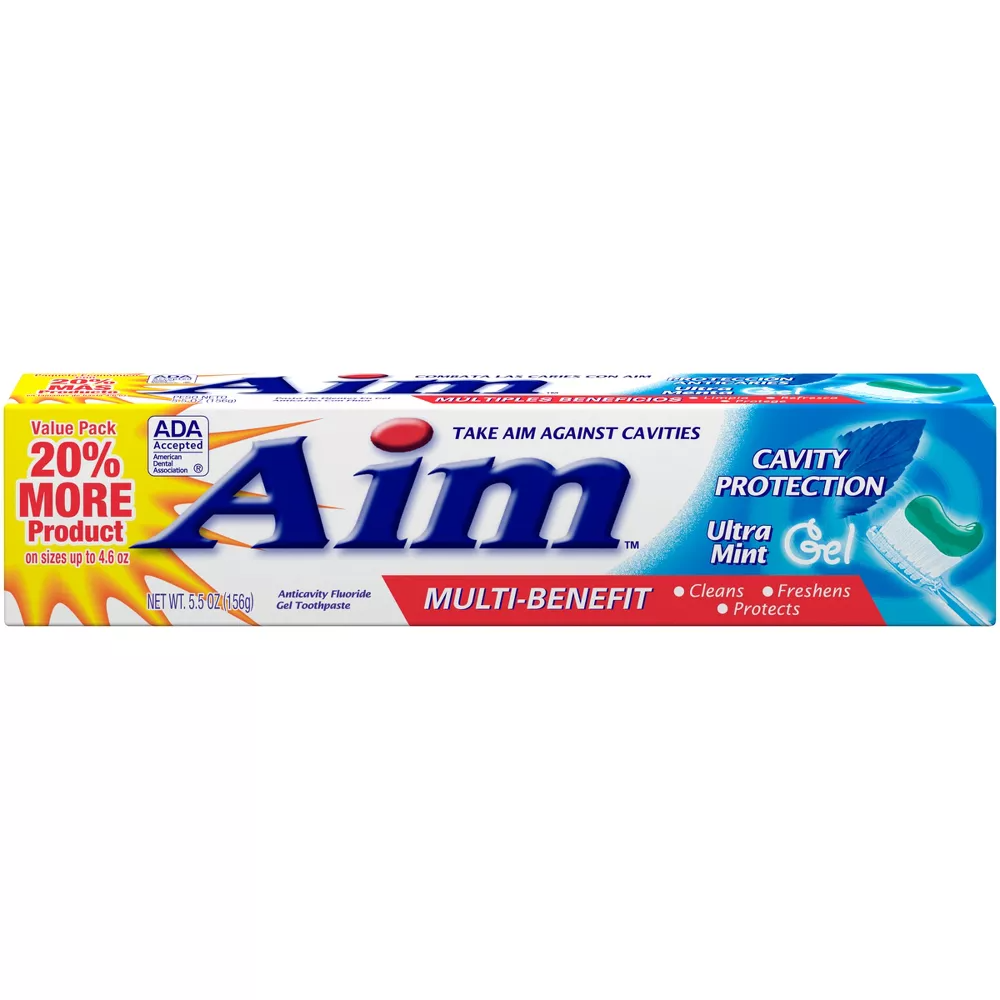 Aim Multi-Benefit Cavity Protection Ultra Mint Gel Toothpaste, 5.5 Oz