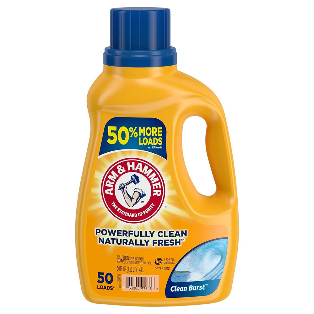 Arm and Hammer Liquid Detergent Clean Burst 50 Loads 50Oz (1.48L)