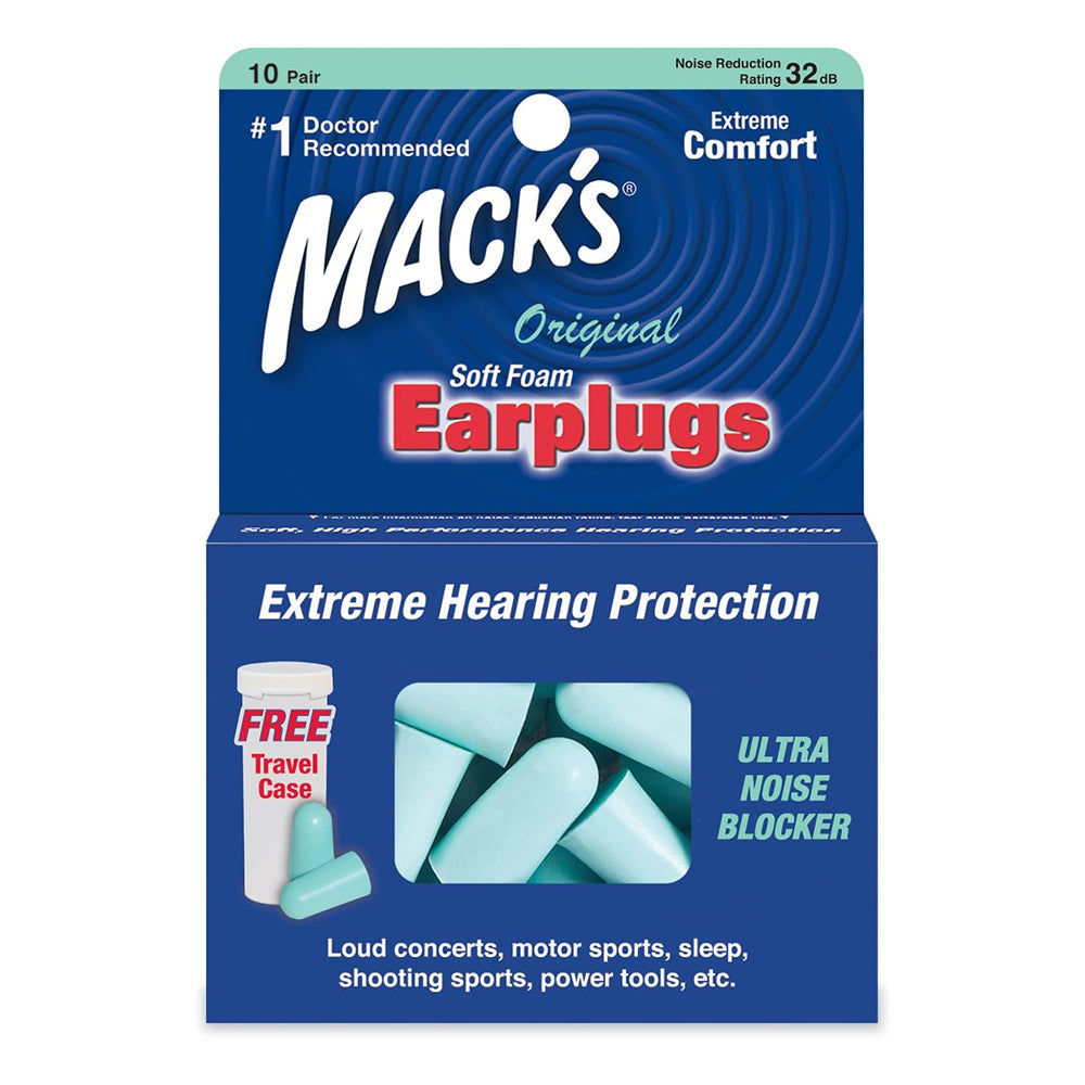 Macks Original Soft FoamEarplugs 10 Pairs Solution to Noise Pollution 1Ea
