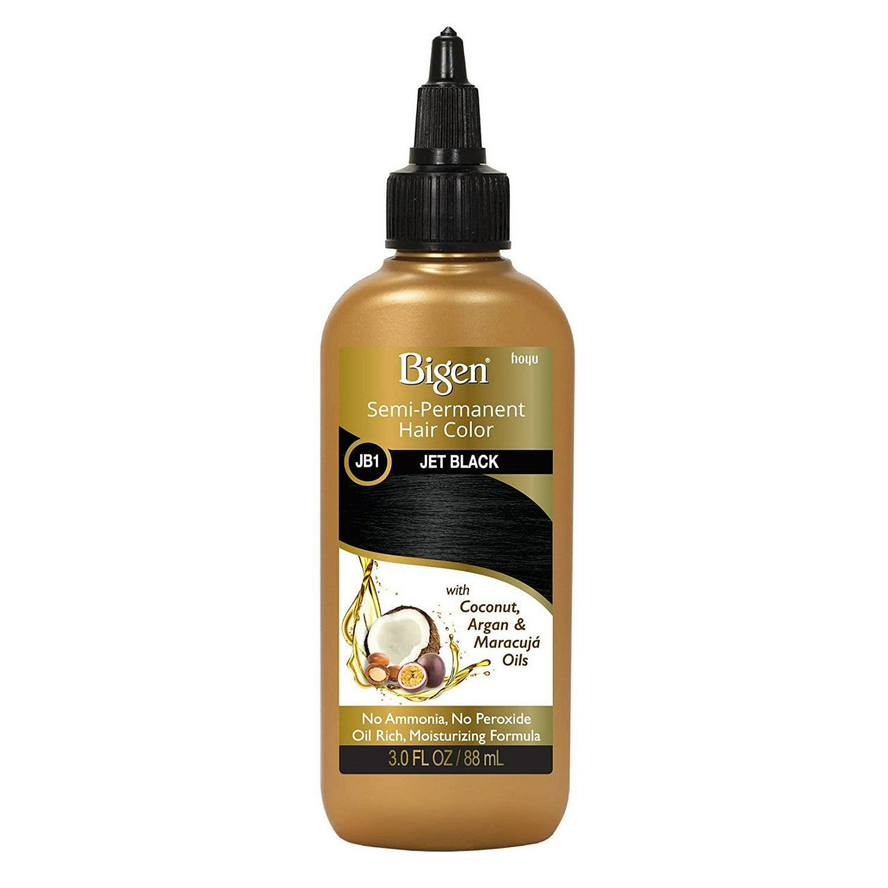 Bigen Semi Permanent Hair Color, Jet Black, 3 Oz