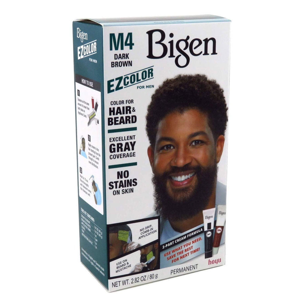 Bigen Ez Color For Men M4 Dark Brown Kit, Color For Hair And Beard, 1 Count