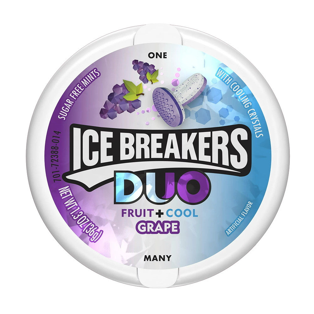 Ice Breakers Duo Fruit and Cool Grape Sugar Free Mints, 1.3 Oz