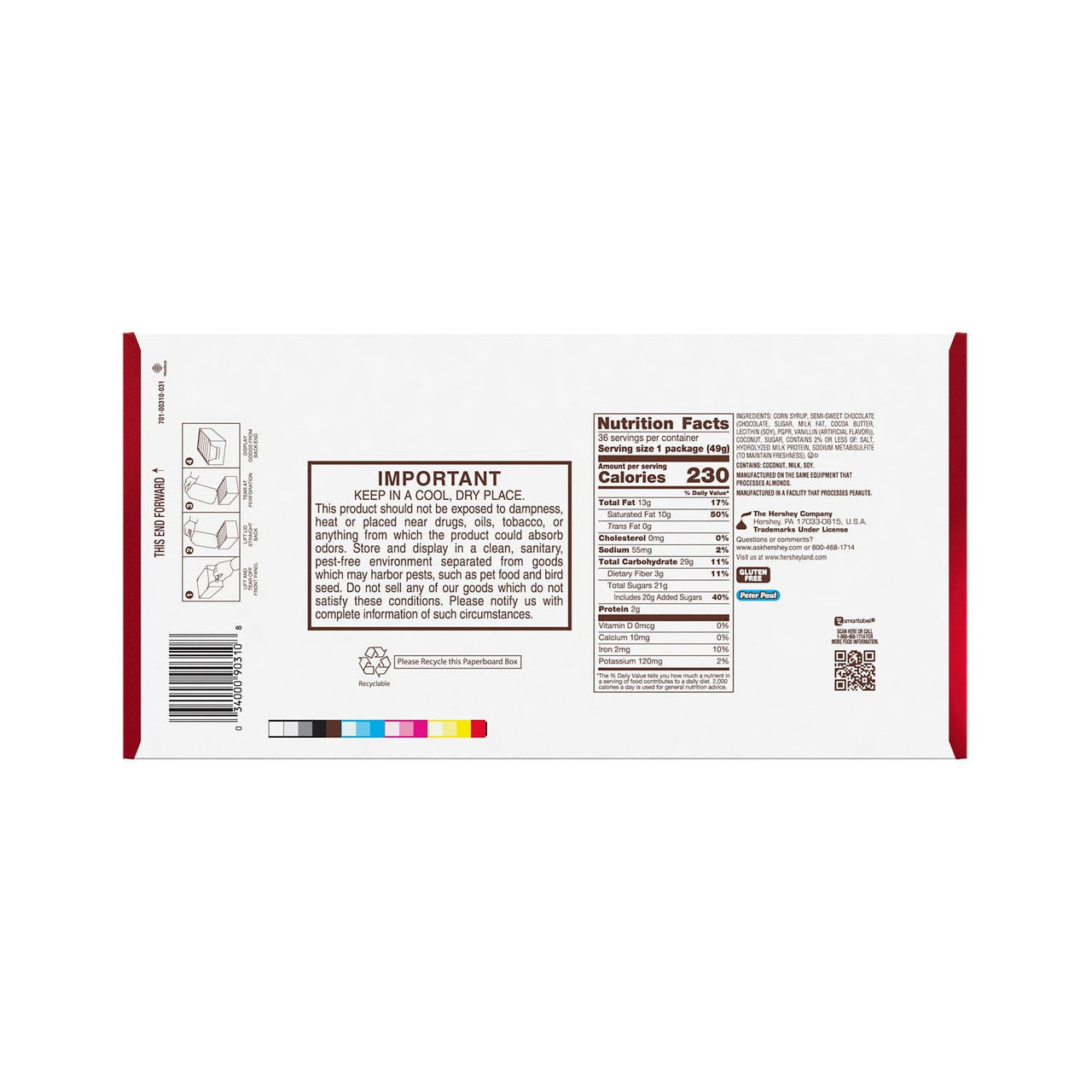 Peter Paul Mounds Bars, Sweetened Coconut Flakes - 36 Ea