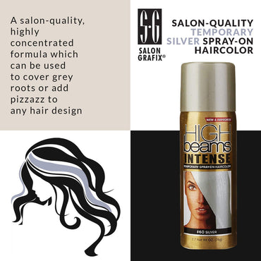 High Beams Intense Temporary Spray On Hair Color, Silver, 2.7 Oz