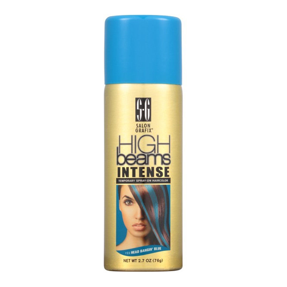 Salon Grafix High Beams Intense Temporary Spray Hair Color, 23 Head Bangin Blue, 2.7 Oz