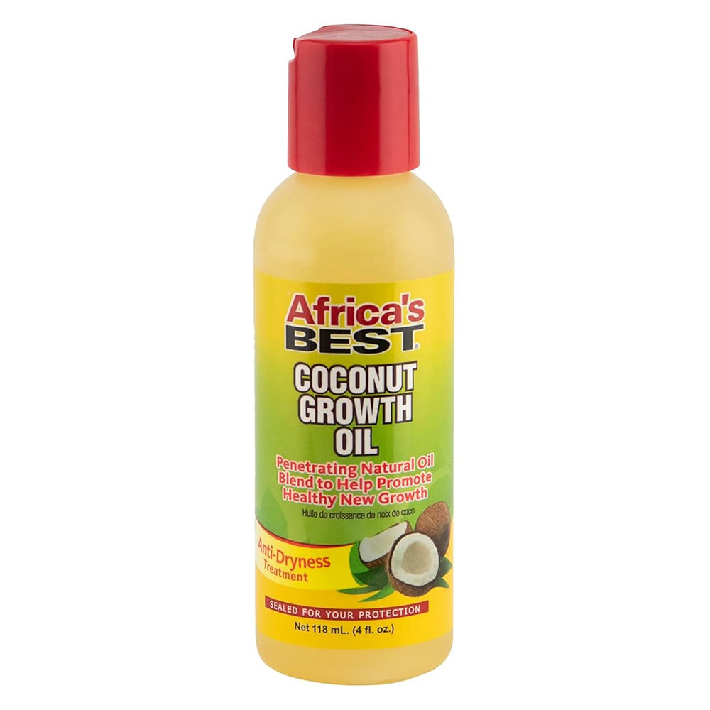 Africas Best Coconut Growth Oil Enriched with Vitamins for Hair Strength 4Oz (118ml)