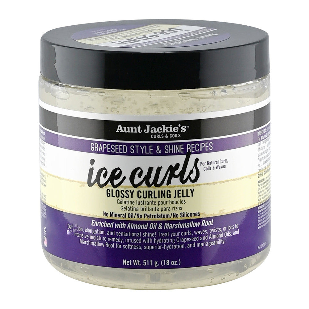 Aunt Jackies Ice Curls Glossy Curling Jelly, Grapeseed, 18 Oz