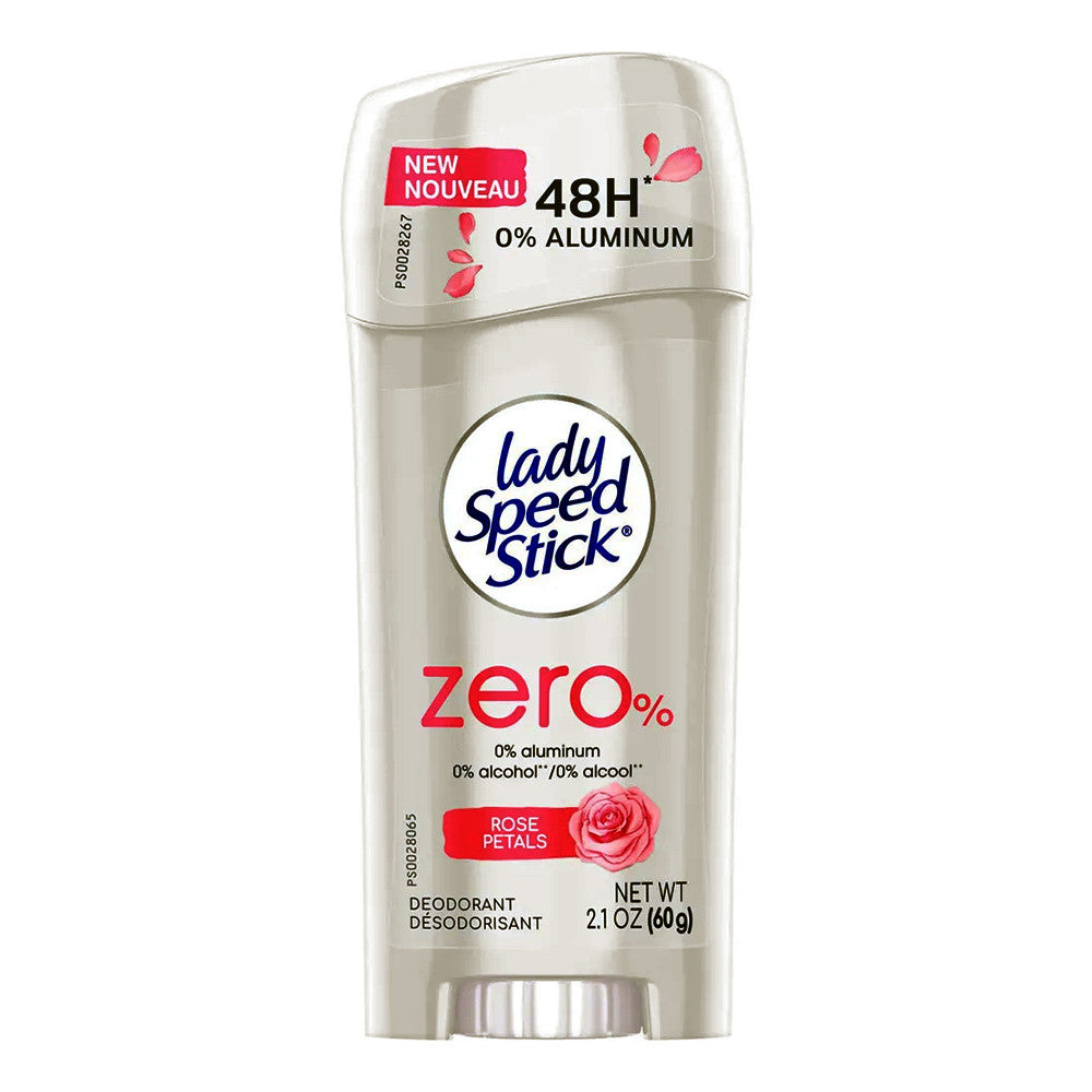 Lady Speed Stick Zero Deodorant For Women, Rose Petals, 2.1 Oz