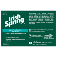 Irish Spring Deodorant Soap Deep Action Scrub - 3.75 Oz, 8 Ea