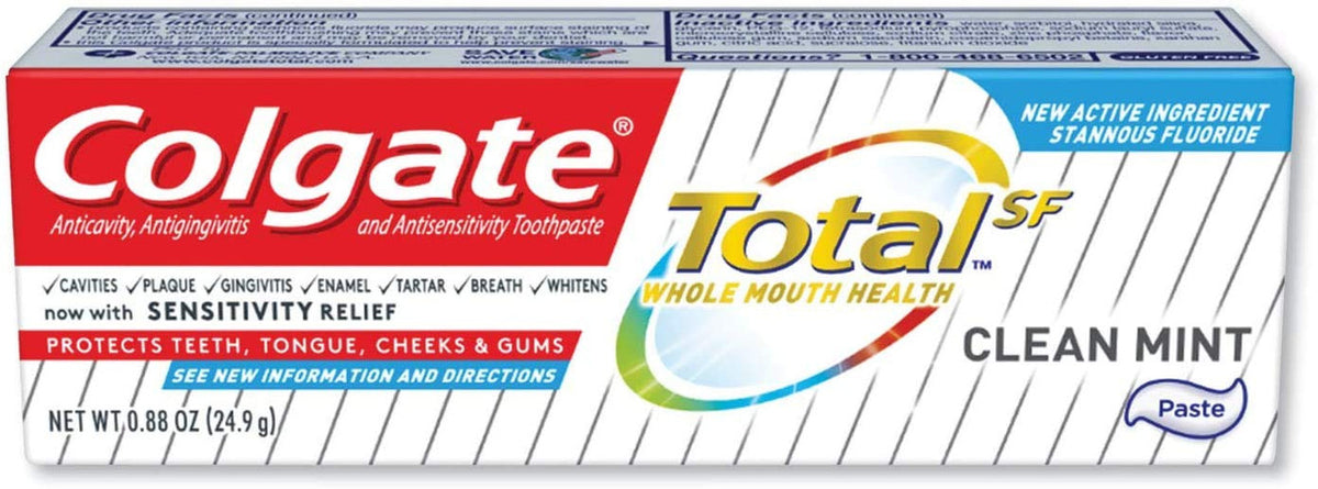 Sf Toothpaste Colgate Total SF Clean Mint Toothpaste, 0.88 Oz – WellnessBetter