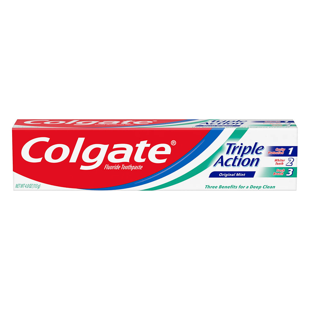 Colgate Triple Action Original Mint Toothpaste, 4.0 Oz