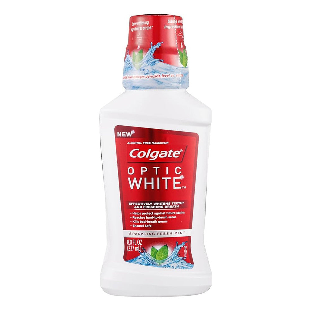 Colgate Optic White Alcohol Free Mouthwash, Fresh Mint, 8 Oz