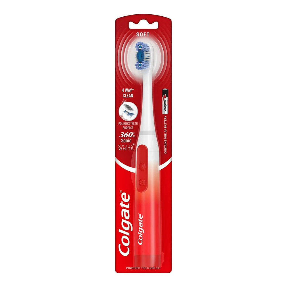 Colgate 360 Optic White Sonic Powered Battery Toothbrush, 1 Ea