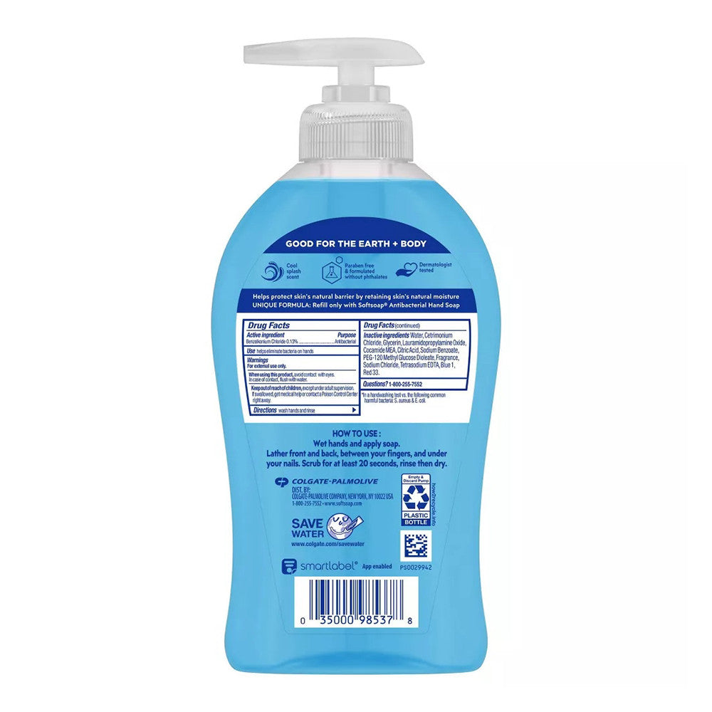 Soft Soap Antibacterial Liquid Hand Soap, Cool Splash, 332 Ml