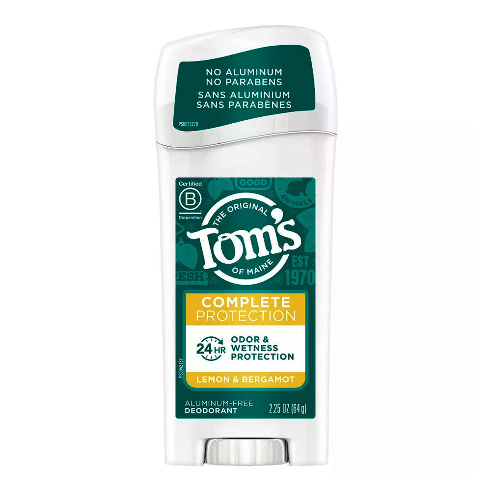 Toms of Maine Complete Protection Deodorant, Bergamot And Lime Scent, 2.25 Oz