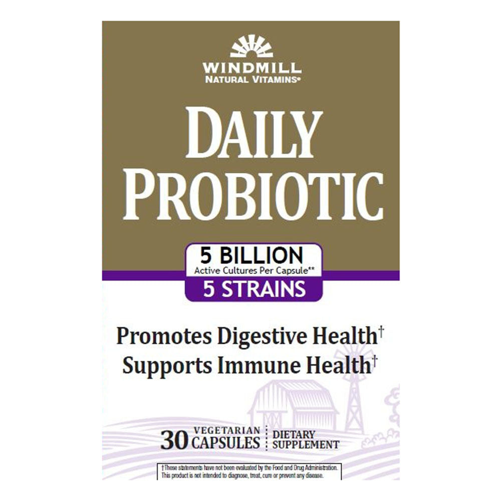Windmill Vitamins Daily Probiotic 5 Billion Cfu Capsules, 30 Ea