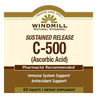 Windmill Natural Vitamin C 500 mg Sustained Release Tablets, Immune Booster, 60 Ea