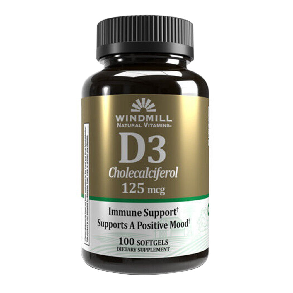Windmill D3 Cholecalciferol 125 Mcg Immune Support Softgels, 100 Ea