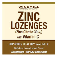 Windmill Vitamins Zinc Lozenges With C Honey Lemon, 60 Ea