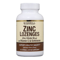 Windmill Vitamins Zinc Lozenges With C & Echinacea, Cherry Flavor, 60 Ea