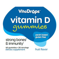 Windmill Vitamins Vitadrops Vitamin D3 50 Mcg (2000 Iu) Gummies, Assorted Flovors, 60 Ea