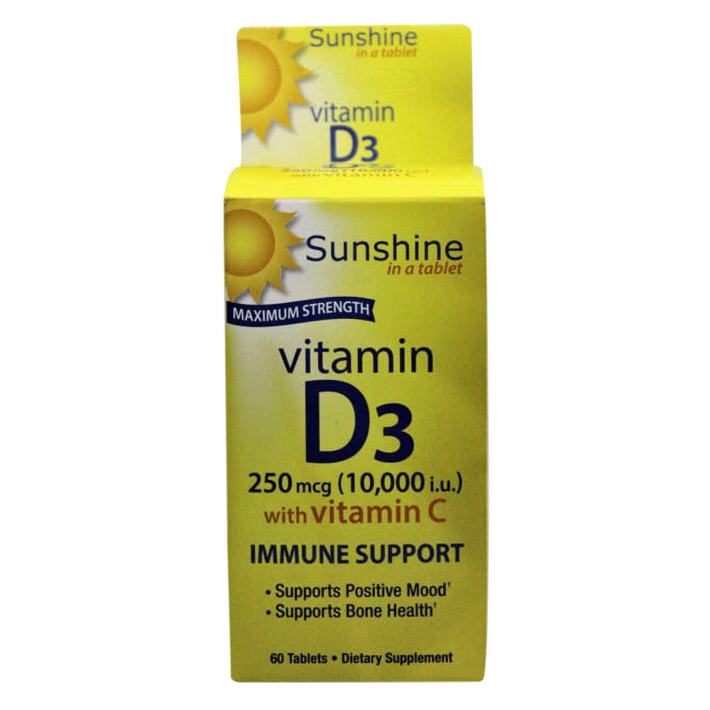 Windmill Maximum Strength Vitamin D3 250 Mcg with Vitamin C Immune Support Tablets, 60 Ea