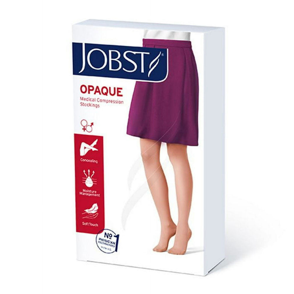 Jobst Opaque Womens Closed Toe Thigh Highs Silicone Dot 30 to 40 Mmhg Natural Large, 1 Ea