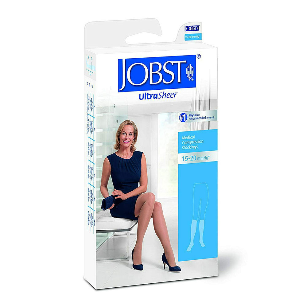 Jobst Ultrasheer Womens Natural Knee High Socks 15 to 20 Mmhg Petite, 1 Ea