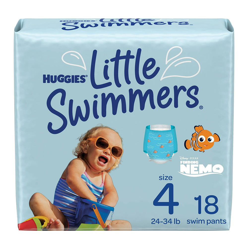 Huggies Little Swimmers Swim Diapers Size 4 for Pool and Water Fun with Leak Protection 18Ea