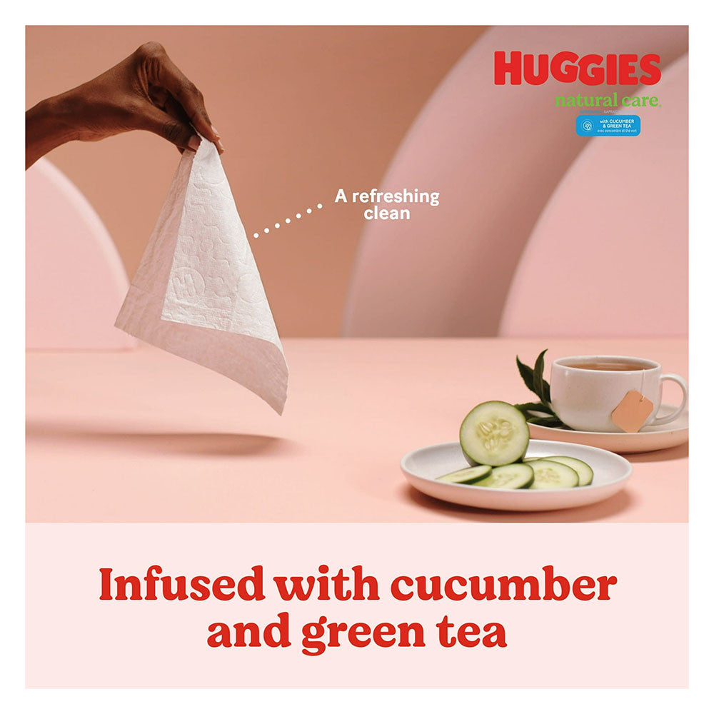 Huggies Natural Care Refreshing Baby Wipes, Cucumber and Green Scented, 56 Ea