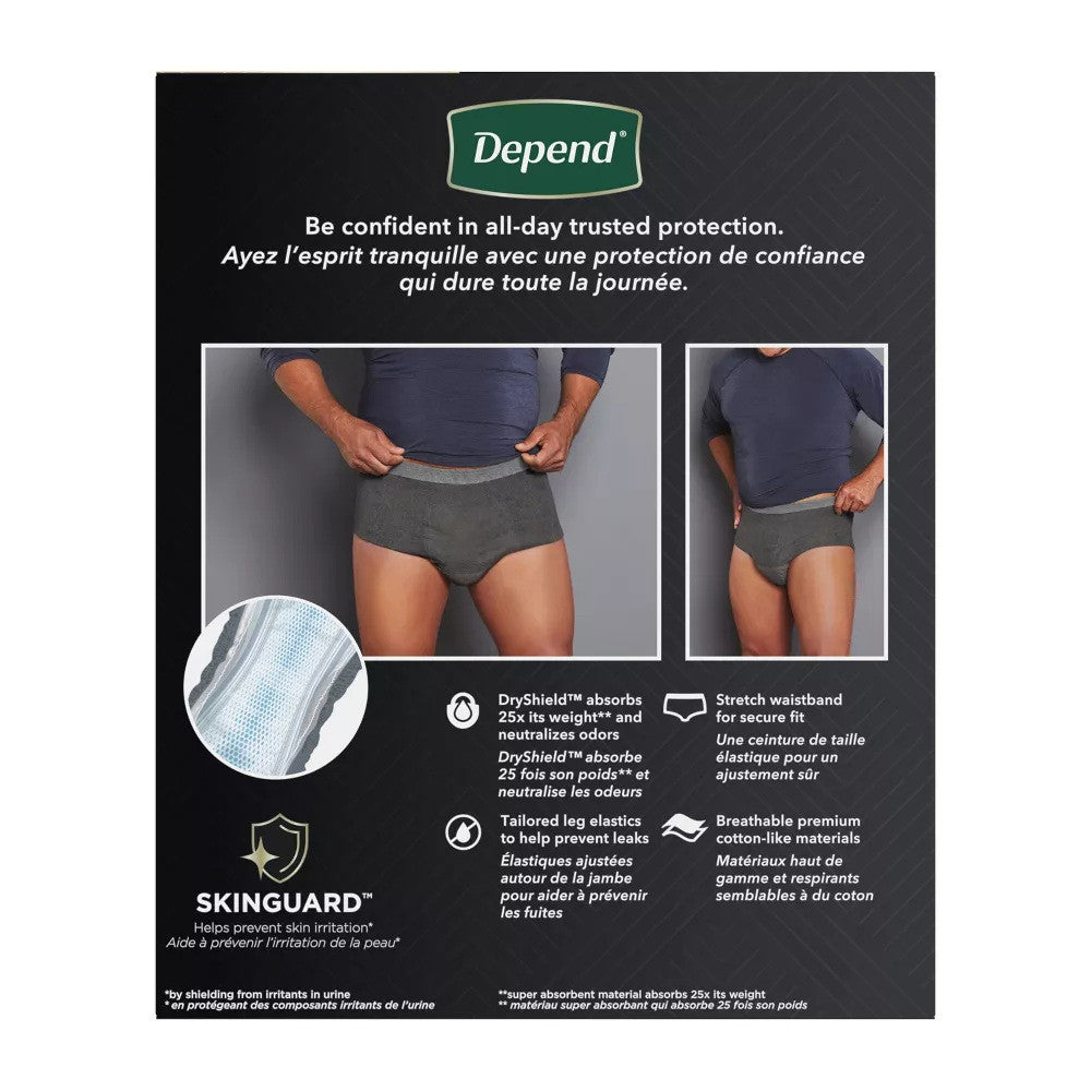 Depend Real Fit Incontinence Underwear For Men Large And Extra Large, 12 Ea