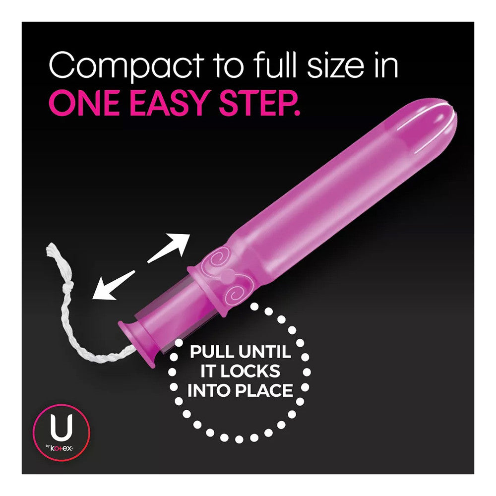 U By Kotex Click Compact Unscented Tampons, Regular, 32 Ea