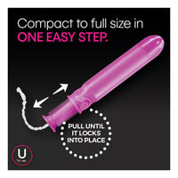 U By Kotex Click Compact Unscented Tampons, Regular, 32 Ea