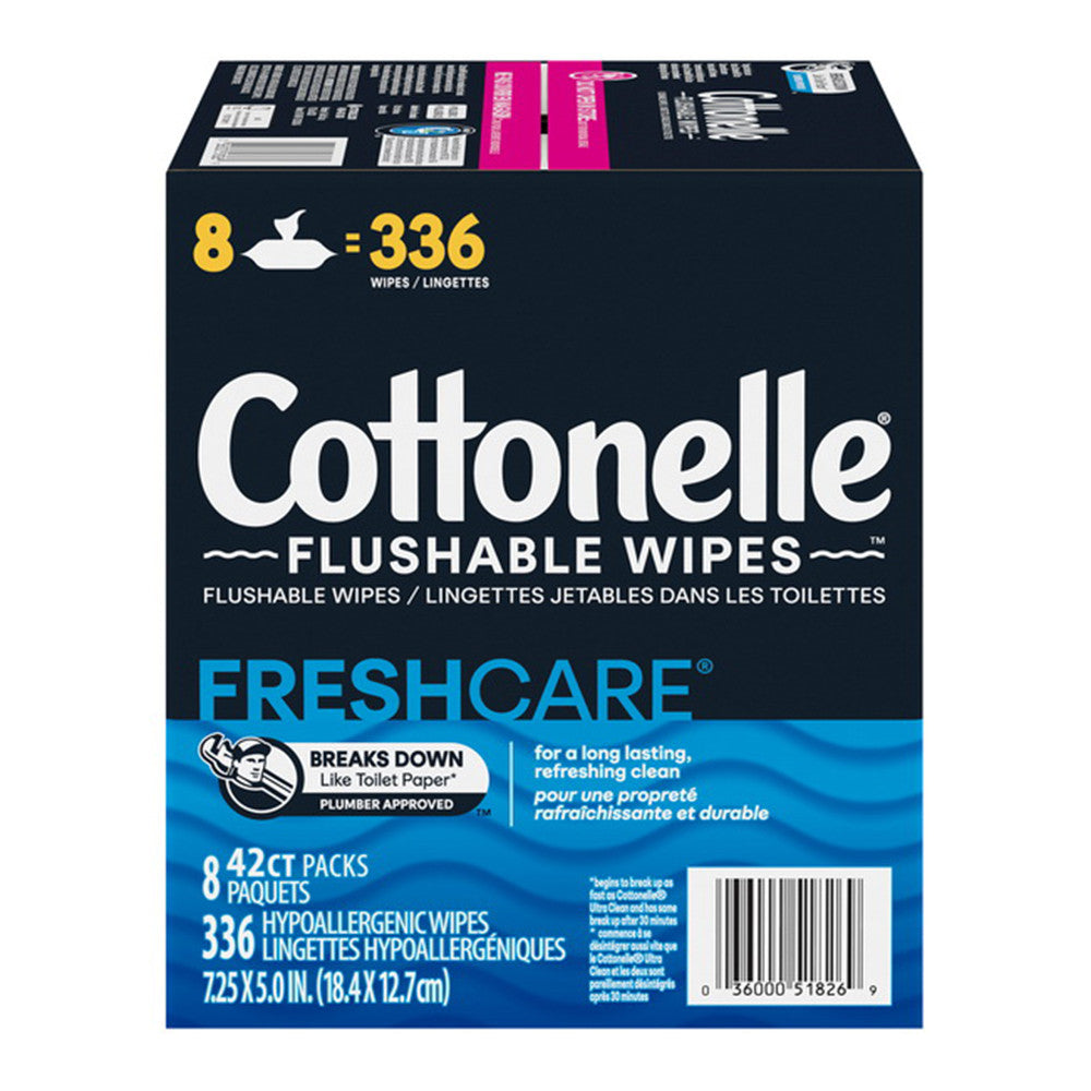 Cottonelle Hypoallergenic Flushable Wet Wipes, 336 Ea