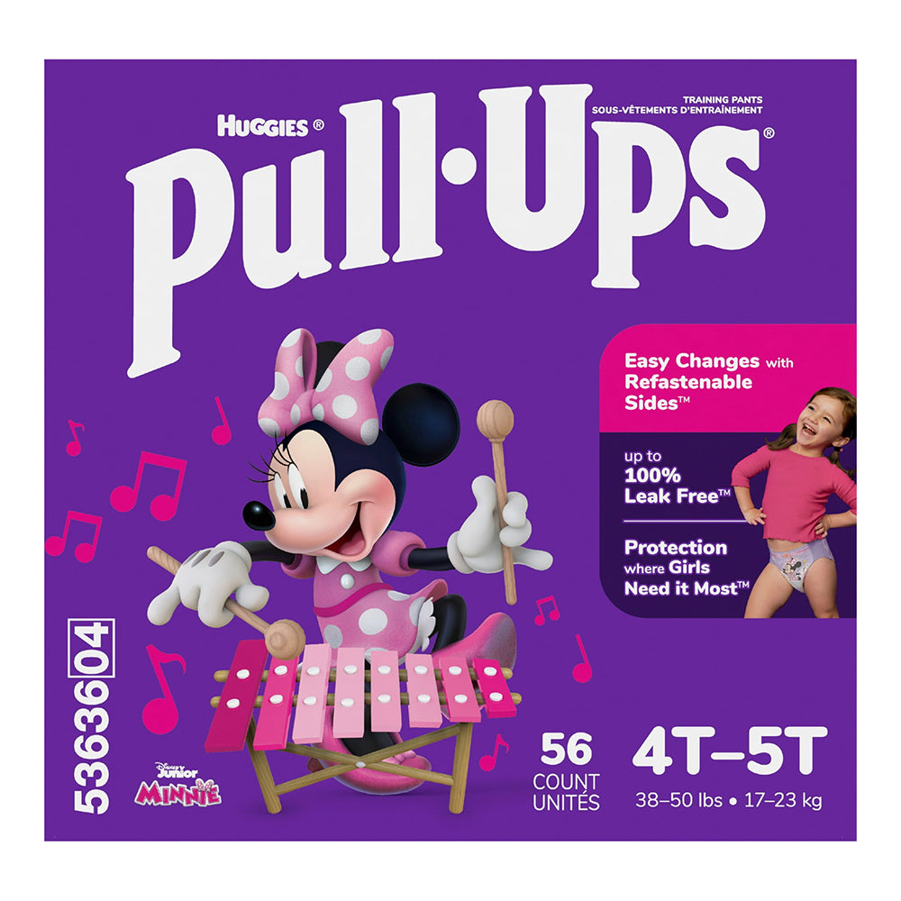 Huggies Pull Ups Girls Training Pants Size 4T to 5T for Potty Training and Leak Protection 56Ea