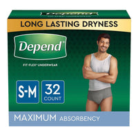 Depend Fresh Protection Disposable Underwear Male Waistband Style Small Or Medium, 53748, 64 Ea